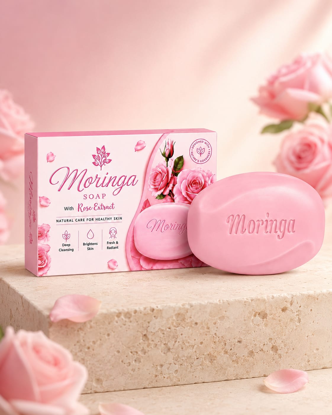 Moringa Soap with Rose Extract