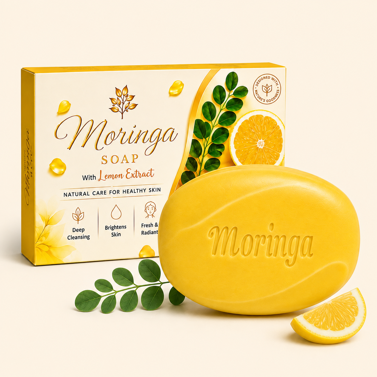 Moringa Soap With Lemon Extract – Natural Cleansing & Radiant Skin Care Bar