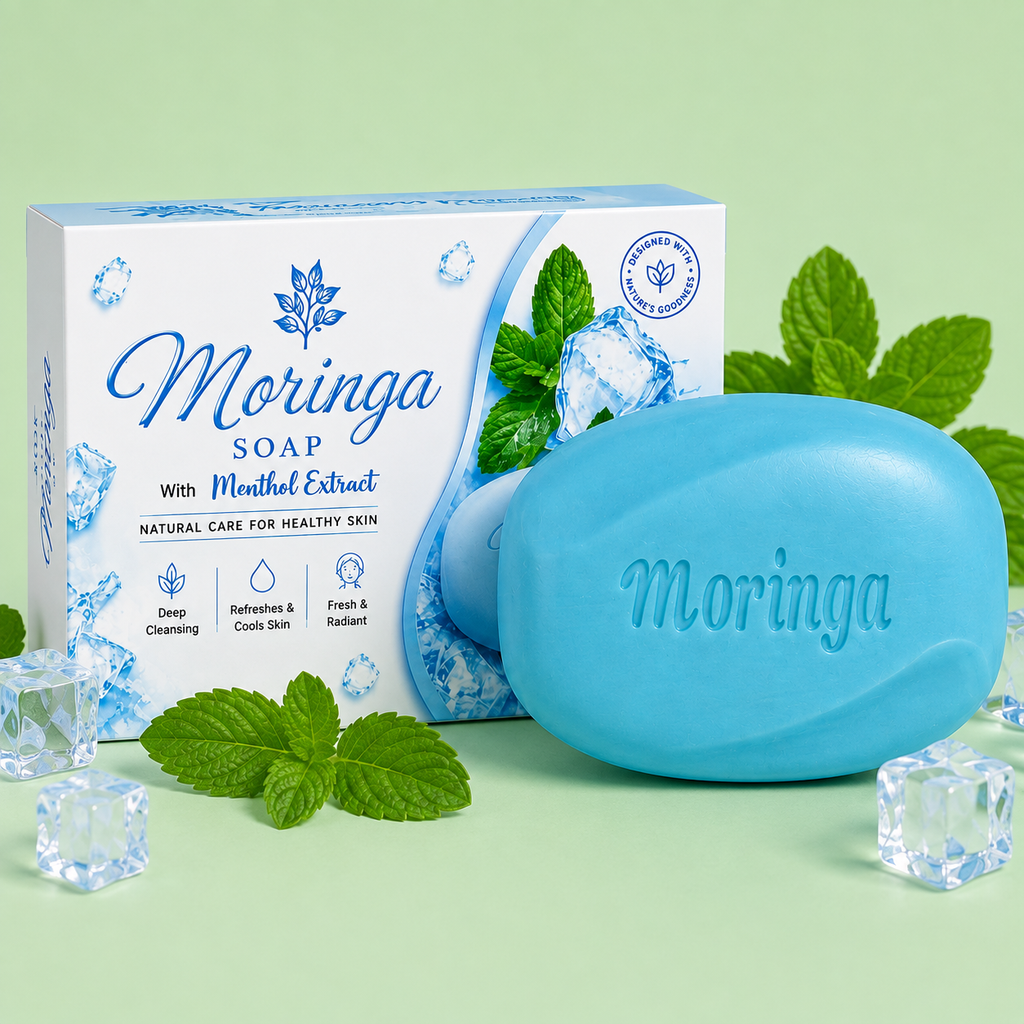 Moringa Soap with Menthol Extract – Refreshing & Deep Cleansing Soap