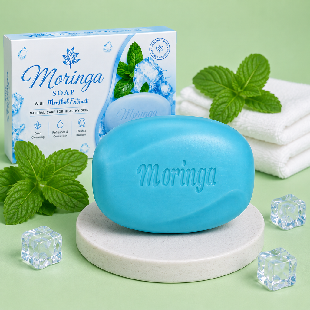 Moringa Soap with Menthol Extract – Refreshing & Deep Cleansing Soap