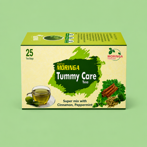 Moringa Tummy Care Herbal Tea – Digestive Support with Cinnamon & Peppermint (25 Tea Bags)