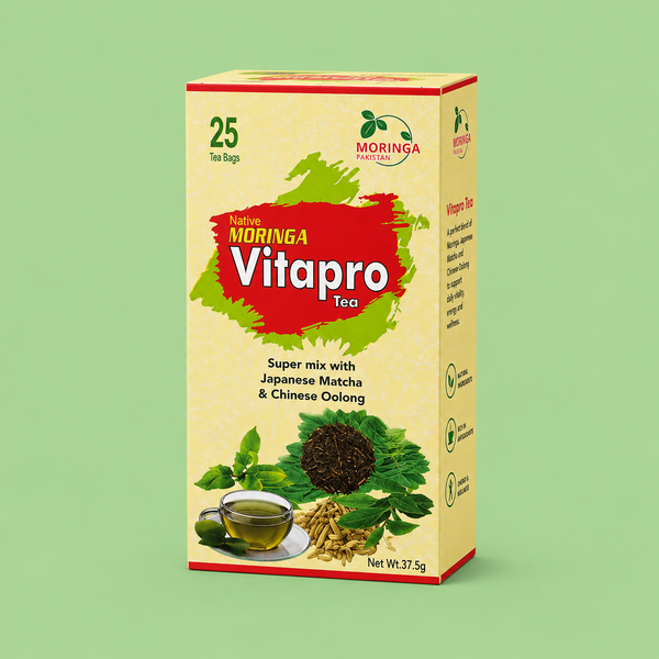 Moringa Vitapro Herbal Tea – Energy & Detox Blend with Matcha & Oolong (25 Tea Bags)