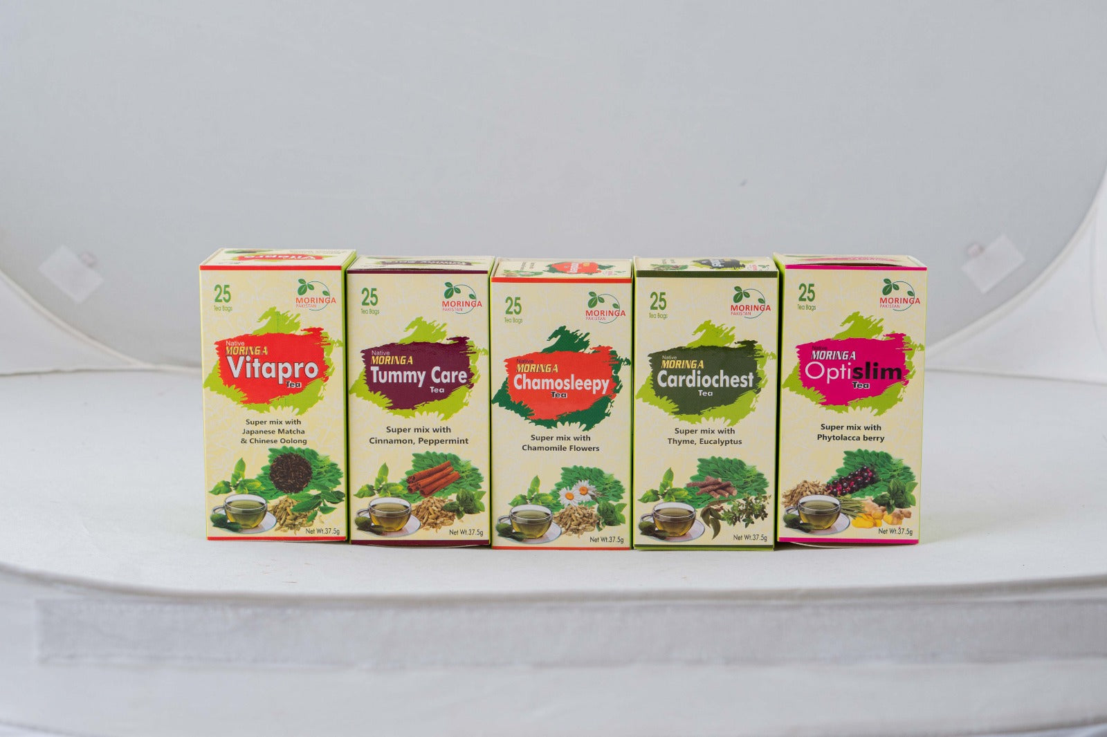 Moringa Herbal Tea Collection – 5 Wellness Blends (25 Tea Bags Each)