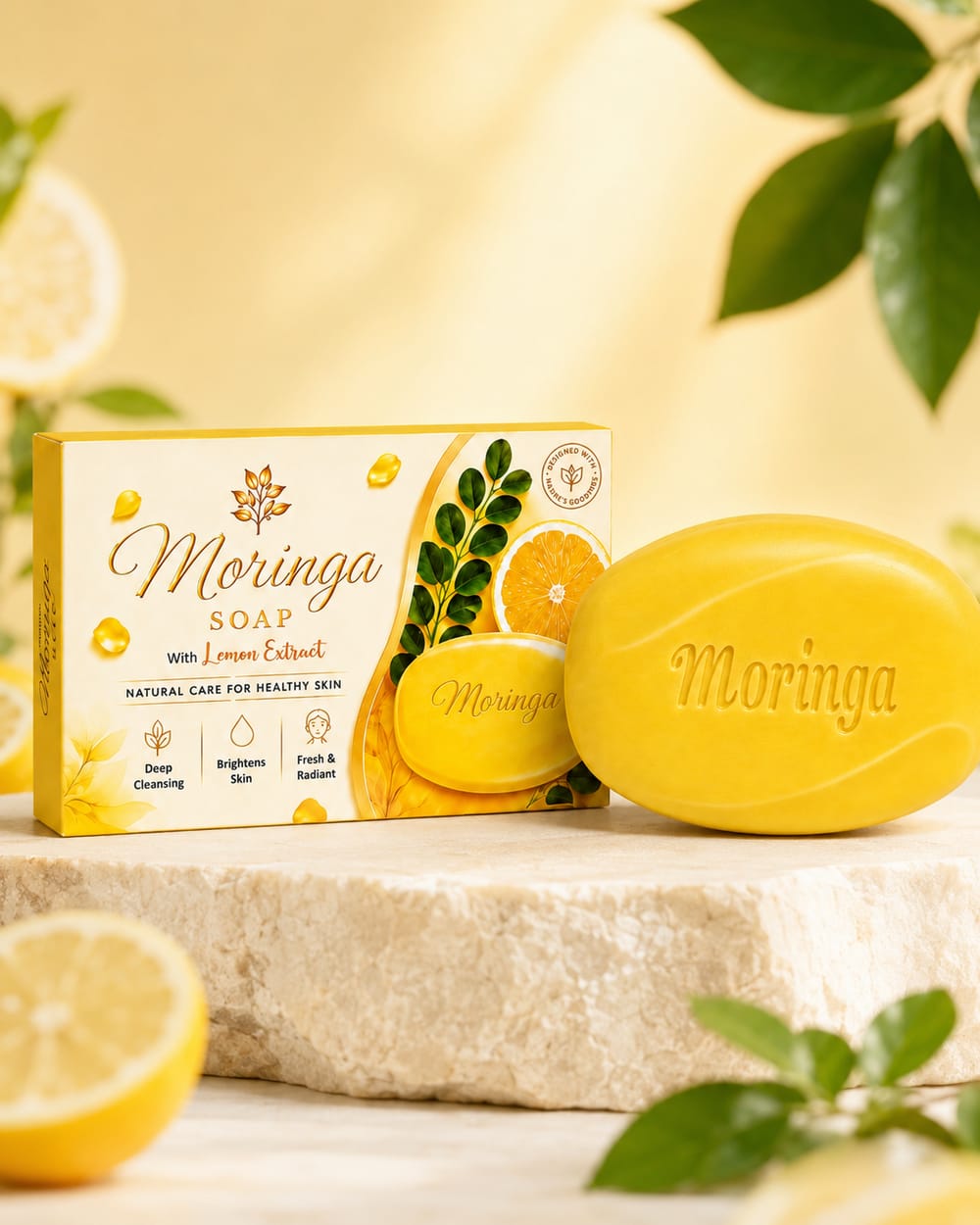 Moringa Soap With Lemon Extract – Natural Cleansing & Radiant Skin Care Bar
