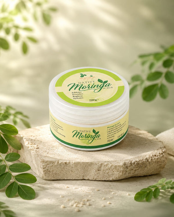 Native Moringa Face & Body Scrub – Deep Cleansing & Skin Brightening (150g)