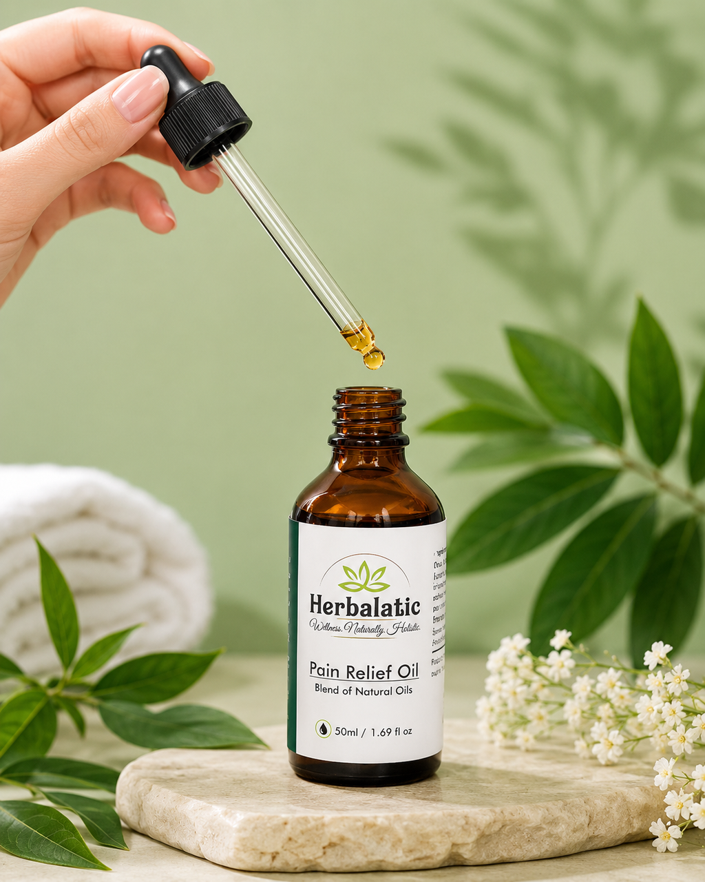 Herbalatic Pain Relief Oil – Natural Herbal Blend for Joint & Muscle Relief (50ml)