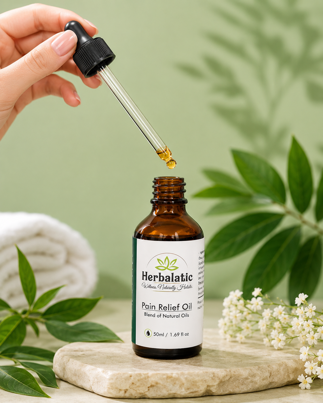 Herbalatic Pain Relief Oil – Natural Herbal Blend for Joint & Muscle Relief (50ml)