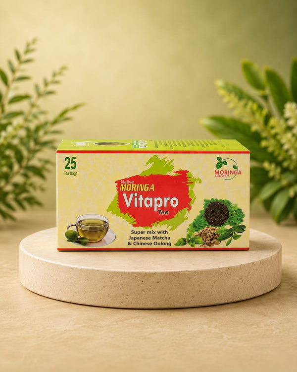 Moringa Vitapro Herbal Tea – Energy & Detox Blend with Matcha & Oolong (25 Tea Bags)